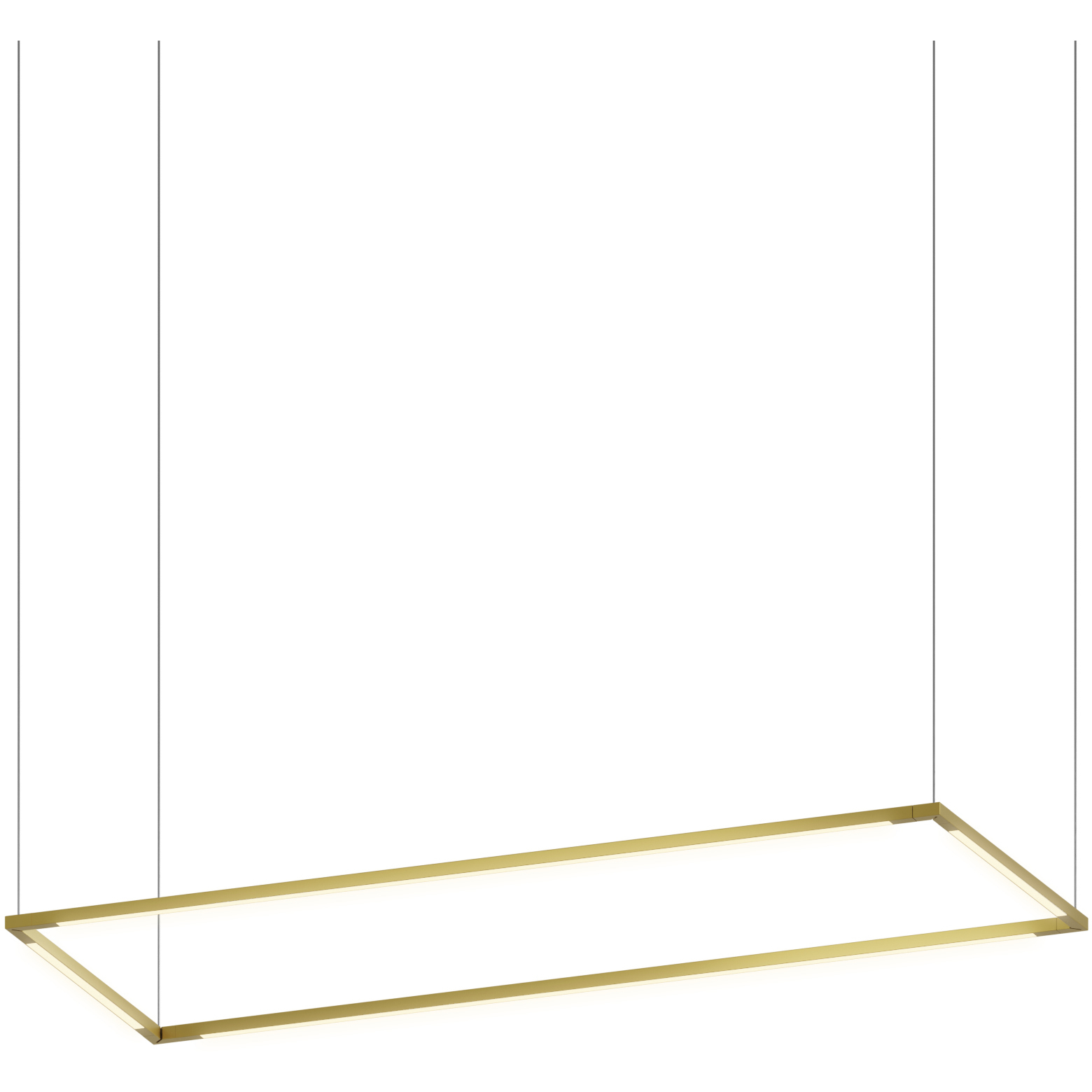 Z-Bar LED 14.1 inch Gold Pendant Ceiling Light, Rectangle